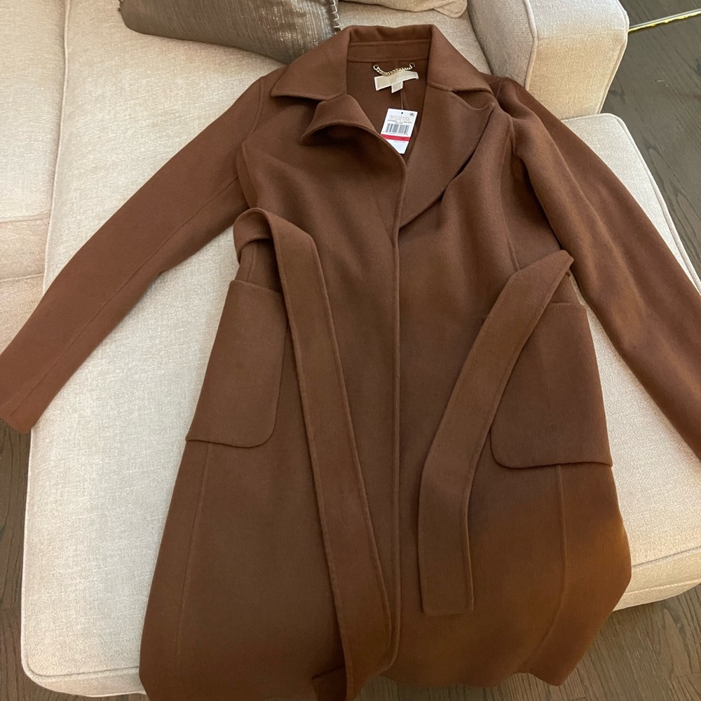 Michael Kors brown midi coat